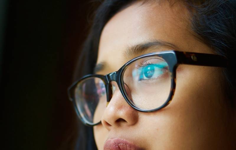 Child wearing glasses