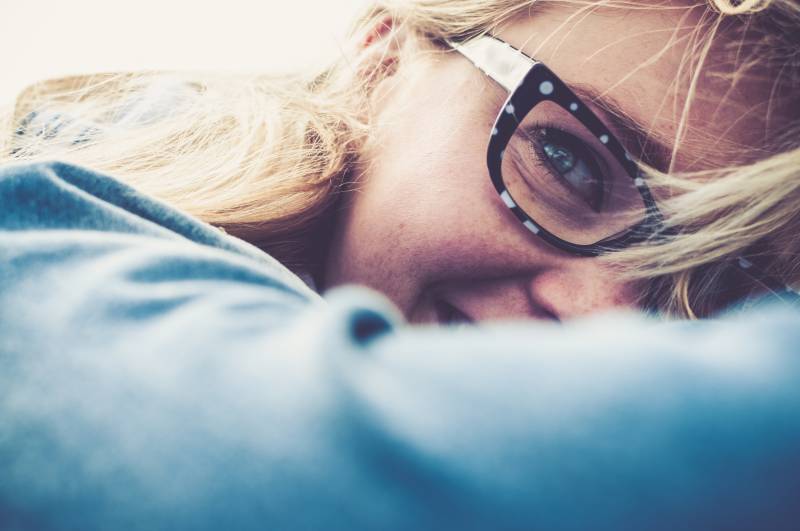 Woman wearing glasses