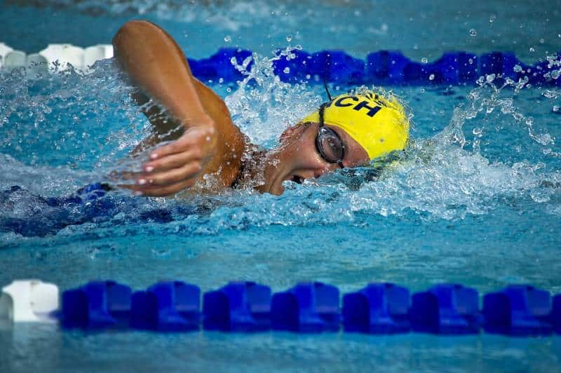 Swimmer in a lane